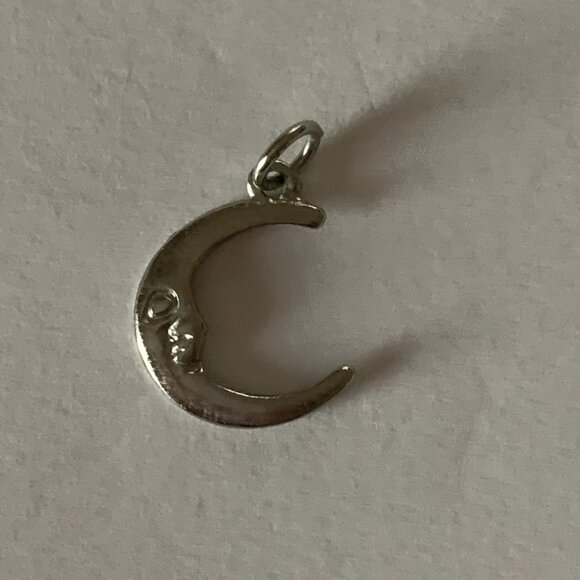 Silver Crescent Moon Charm - Picture 2 of 3